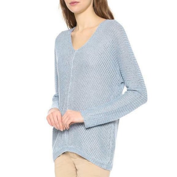 Vince Open Knit V Neck Linen Sweater S - Picture 7 of 16